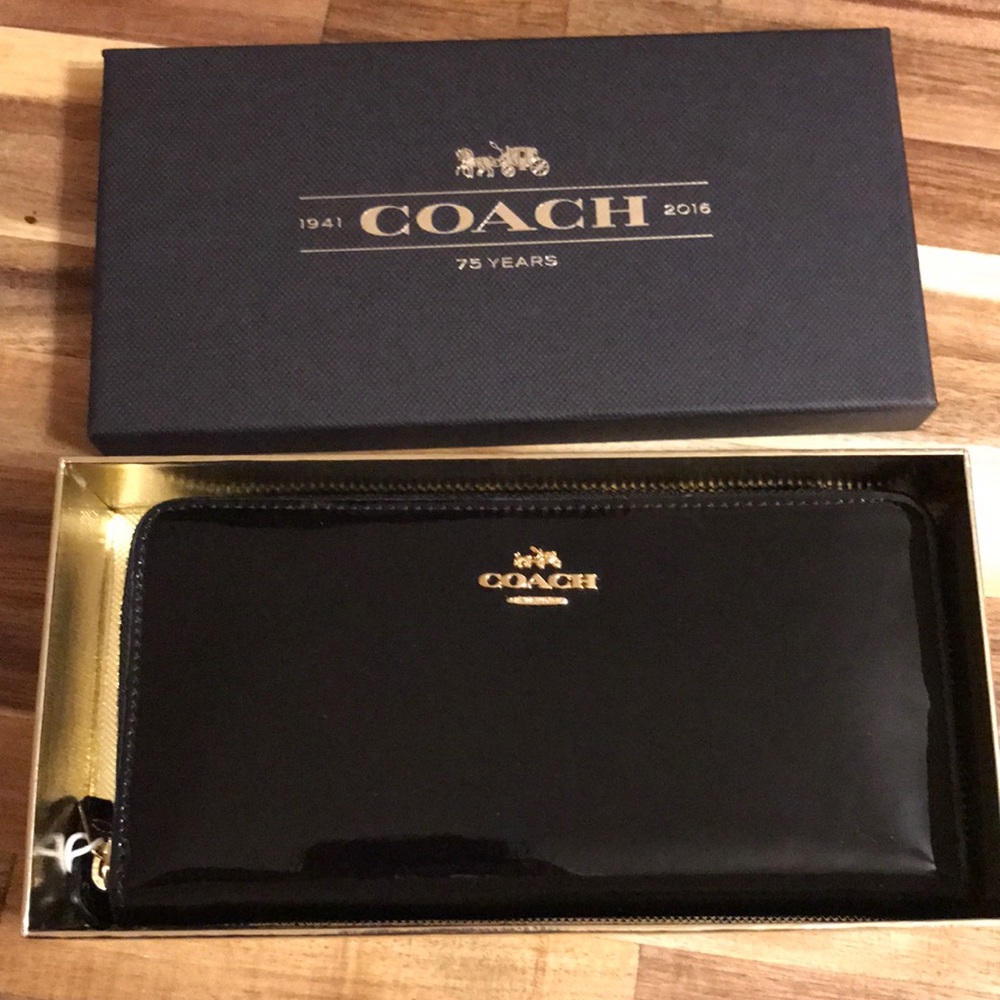 Coach black patent leather